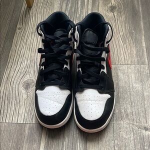 Nike Air Jordan Black and White with Red Accent